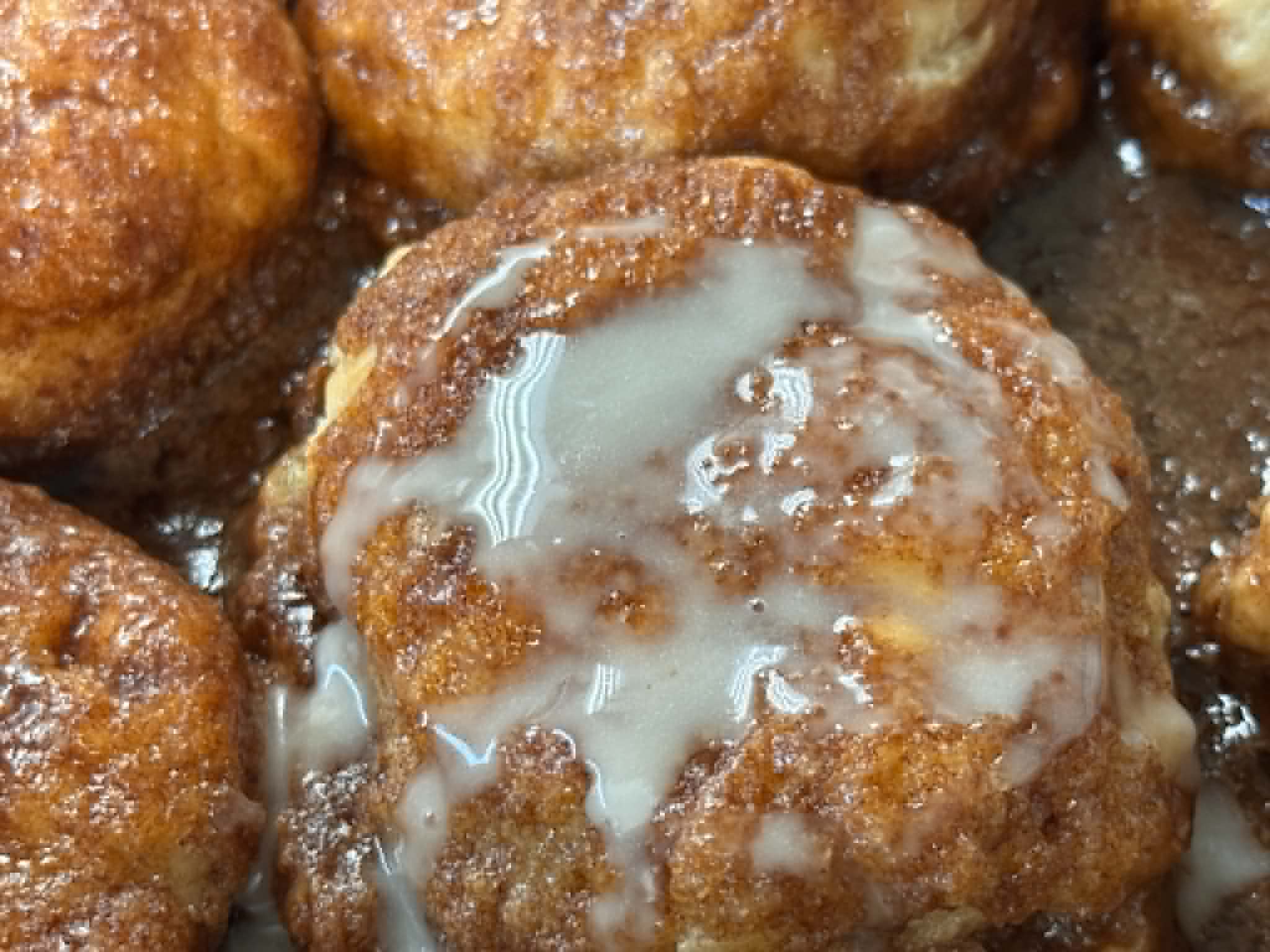 Fresh-baked cinnamon roll with icing